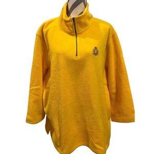 Vtg Lauren Ralph Lauren Polo Crest LOGO Fleece Yellow Jacket Men Pullover Women